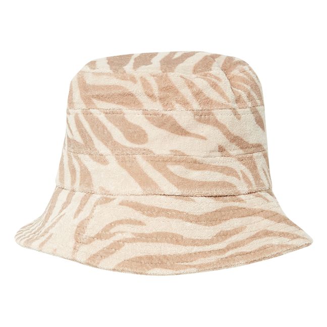 Tiger Terry Cloth Bucket Hat Beige