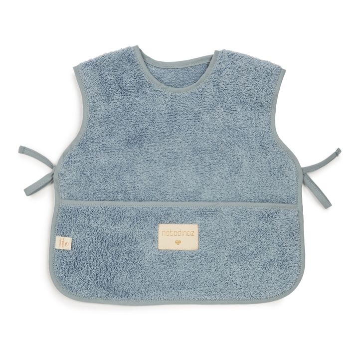 Lätzchen mit Tasche aus Bio-Baumwollfrottee | Blau- Produktbild Nr. 0