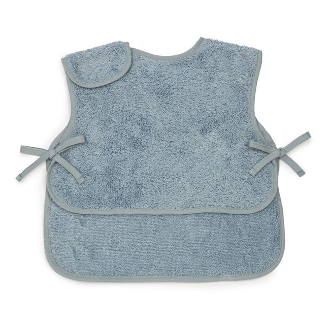 Lätzchen mit Tasche aus Bio-Baumwollfrottee | Blau