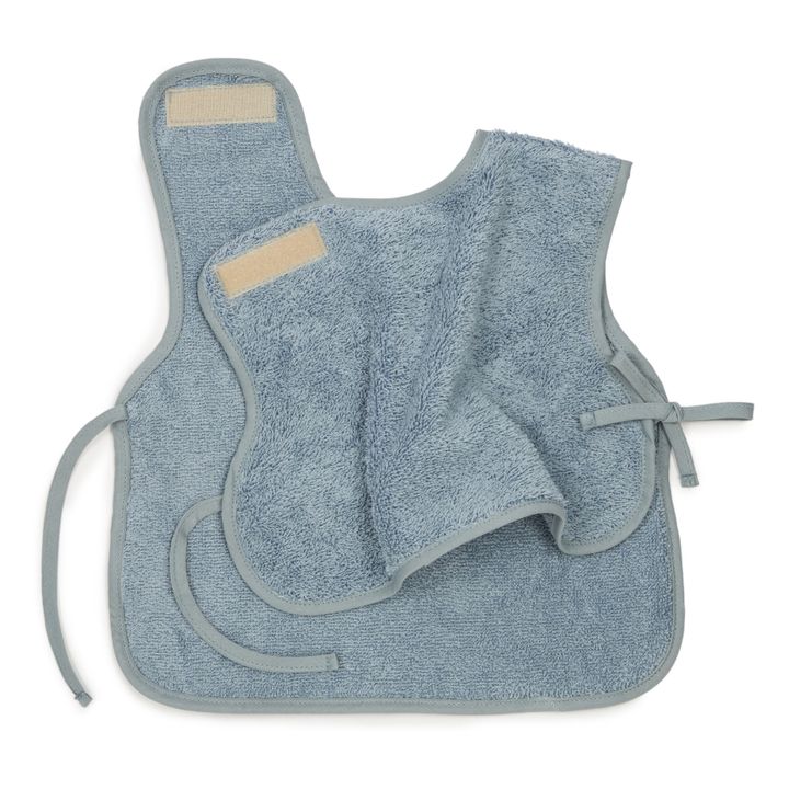 Lätzchen mit Tasche aus Bio-Baumwollfrottee | Blau- Produktbild Nr. 3
