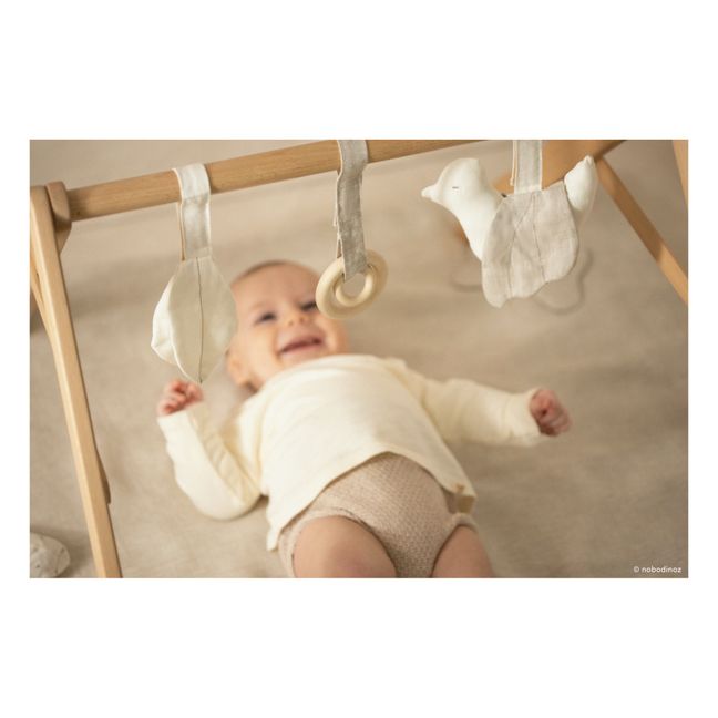 Wooden Activity Arch + Hanging Toys - French Linen | Beige
