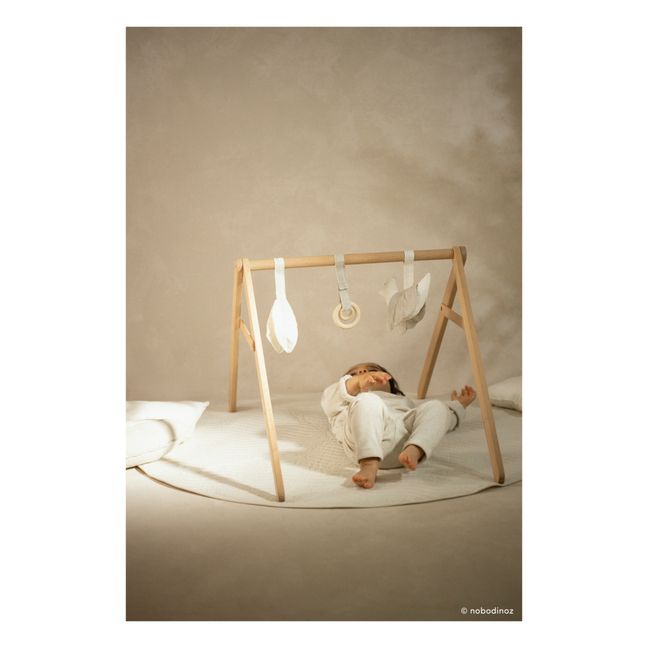 Wooden Activity Arch + Hanging Toys - French Linen | Beige