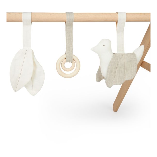 Wooden Activity Arch + Hanging Toys - French Linen Beige