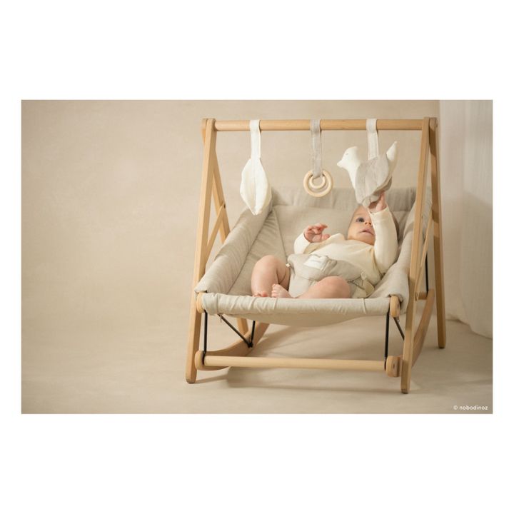 Arche d'éveil en bois et ses jouets - Lin français | Beige- Image produit n°5