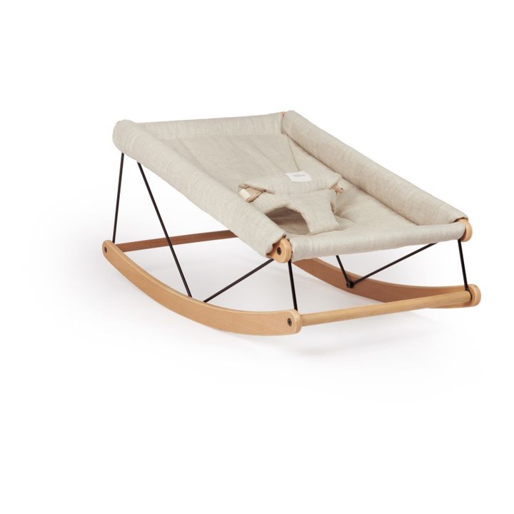 Growing Green Baby Bouncer - French Linen | Oatmeal- Product image n°0