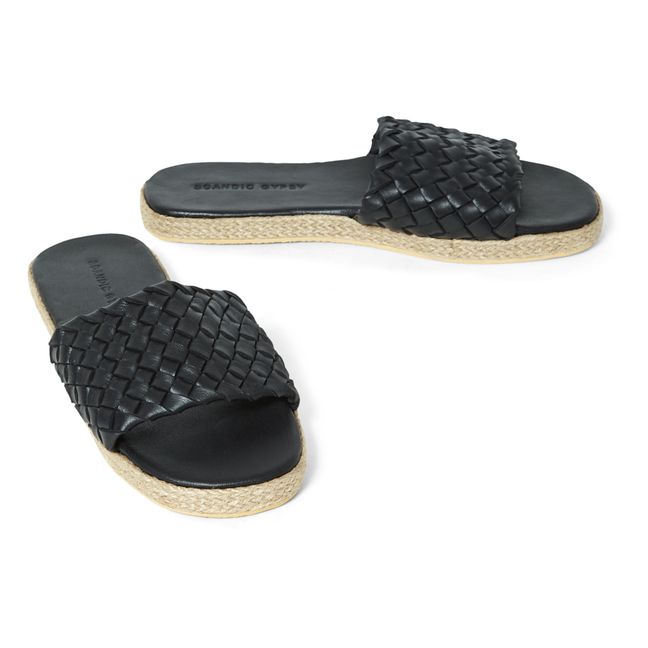 Sandales Espadrilles Tressées - Collection Femme  | Noir
