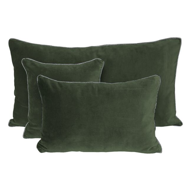 Delhi Velvet Cushion | Verde militare