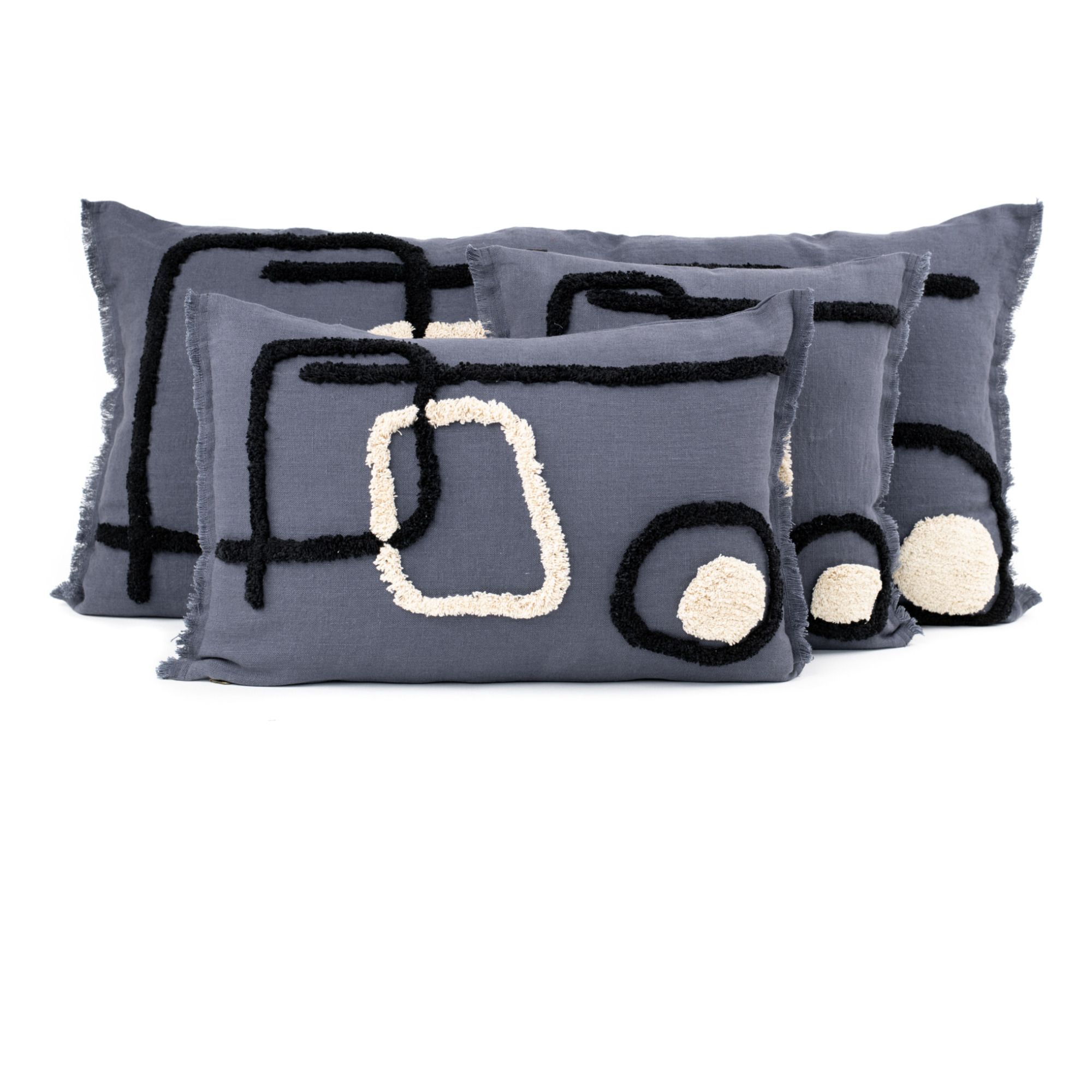 Tikri Washed Linen Cushion Cover | Denim- Product image n°0