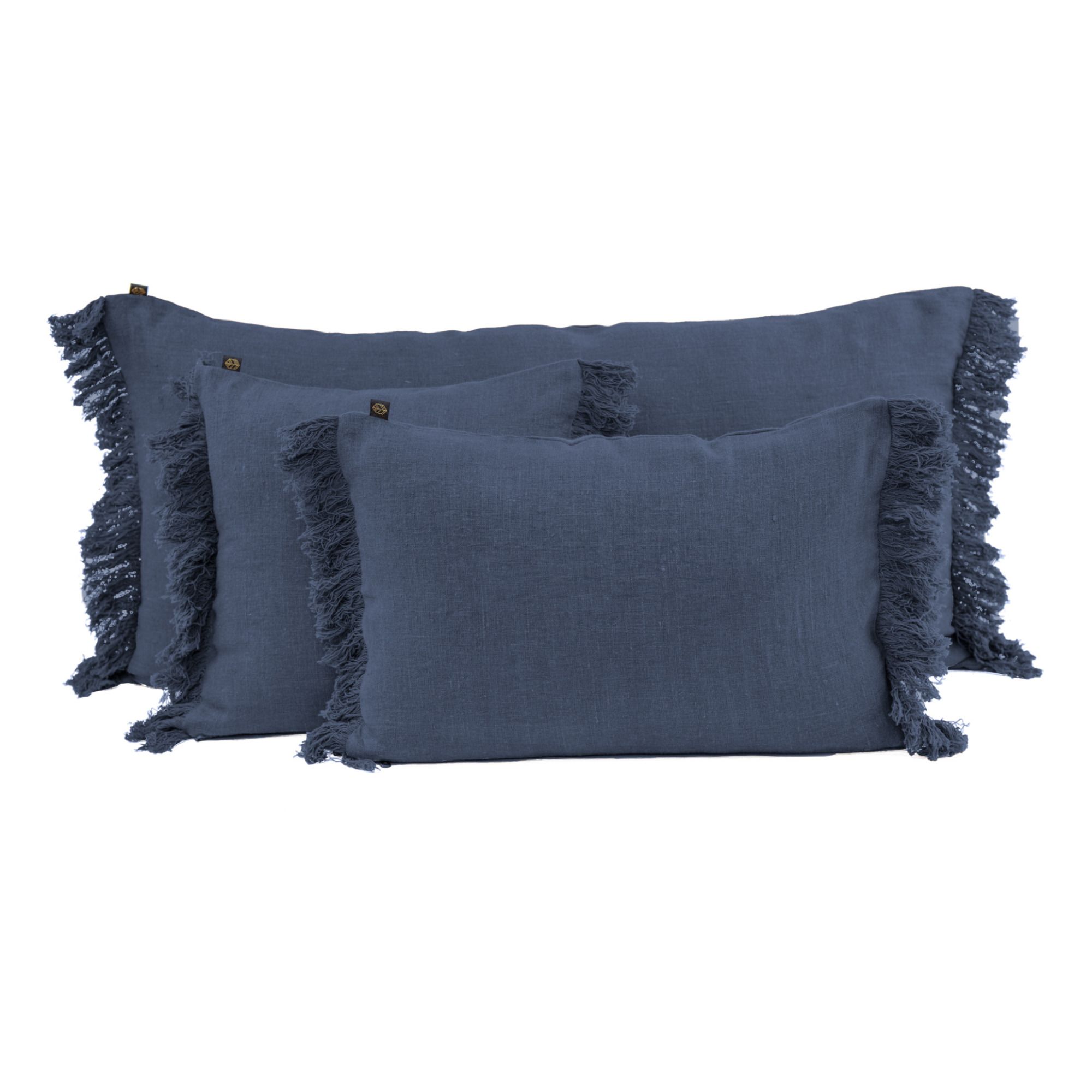 Wani Linen Fringed Cushion Cover | Vaquero- Imagen del producto n°0