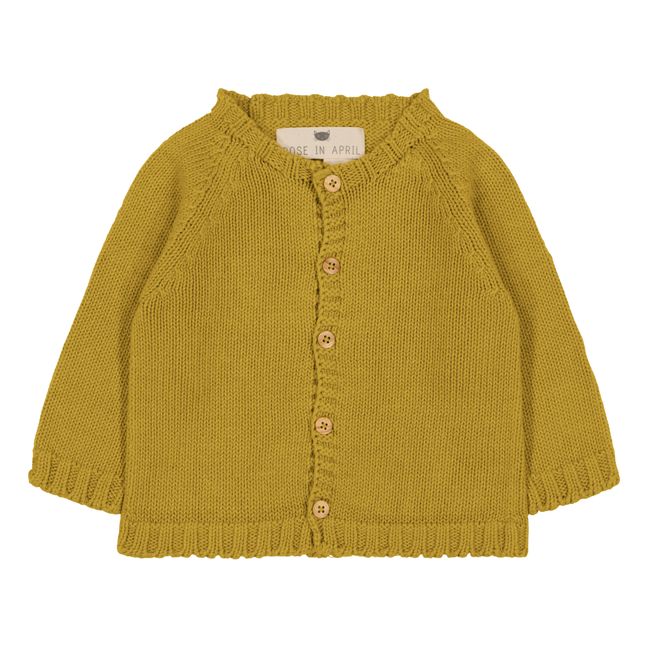 Cardigan en tricot Gaby | Jaune moutarde