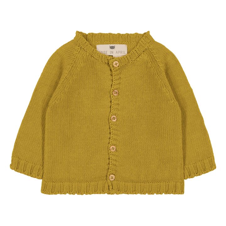 Cardigan en tricot Gaby | Jaune moutarde- Image produit n°0