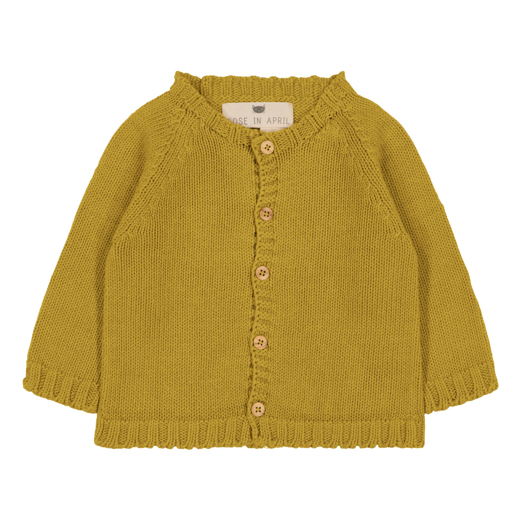 Cardigan en tricot Gaby Jaune moutarde- Image produit n°0