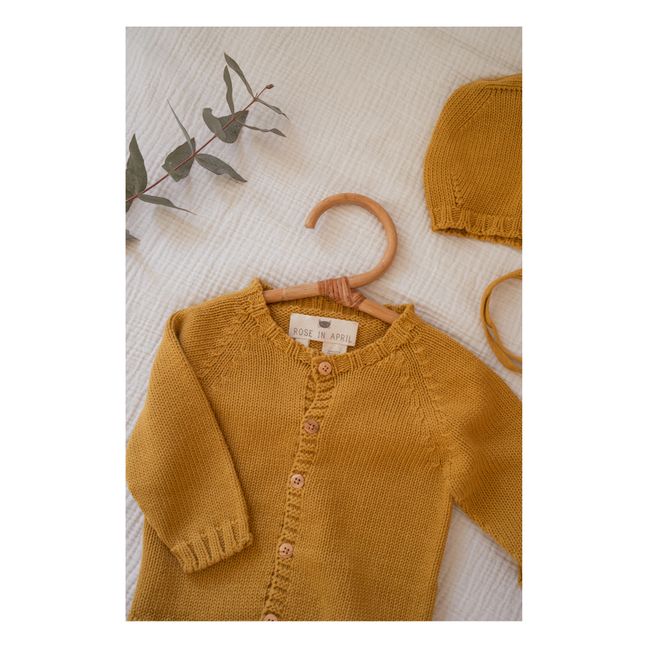 Cardigan en tricot Gaby | Jaune moutarde