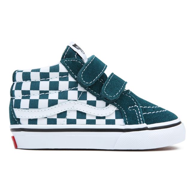 SK8-Mid Reissue Checkered Sneakers Verde Acqua