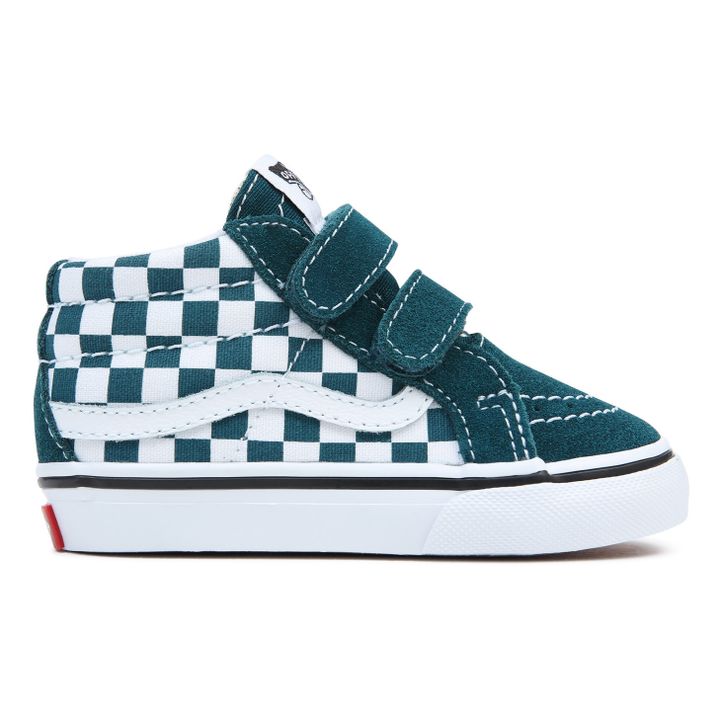 Green and blue checkered hot sale vans