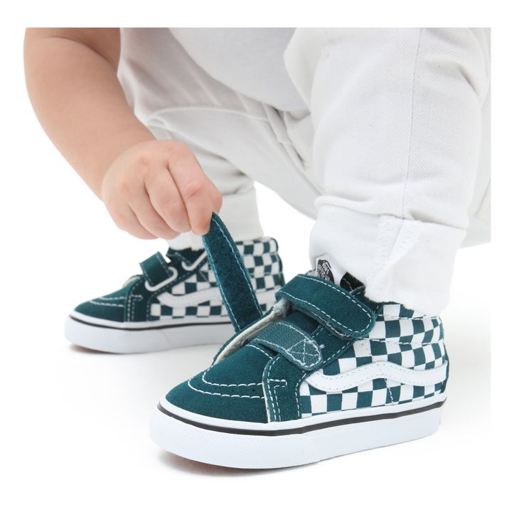 SK8-Mid Reissue Checkered Sneakers Blue Green- Product image n°1