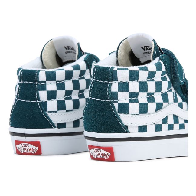 blue green checkered vans