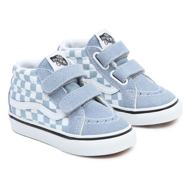 SK8-Mid Reissue Checkered Sneakers Light Blue