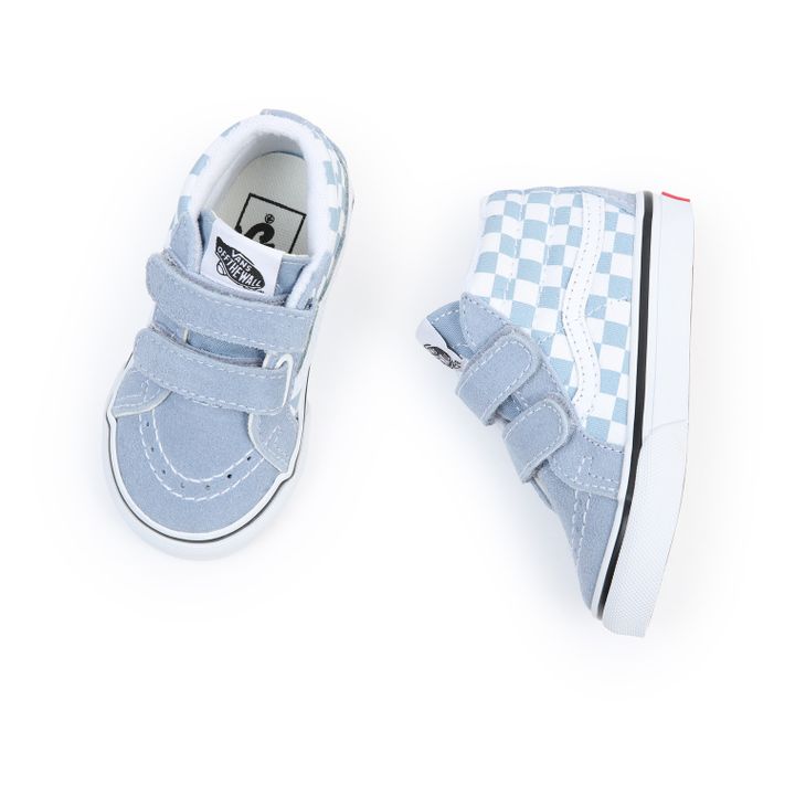 Sneakers, con velcro, modello: Scratch SK8-Mid Reissue, a scacchi | Azzurro- Immagine del prodotto n°2