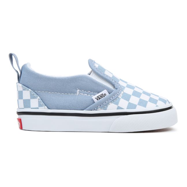 Checkered Slip-On Velcro Shoes | Azzurro