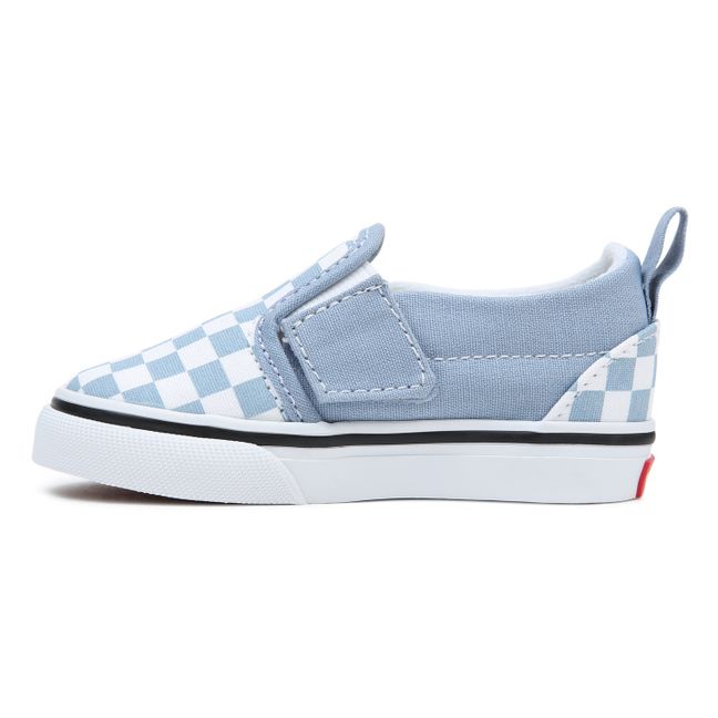 Checkered Slip-On Velcro Shoes | Azul Claro