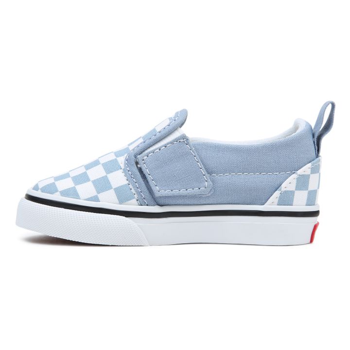 Checkered Slip-On Velcro Shoes | Light Blue- Product image n°3