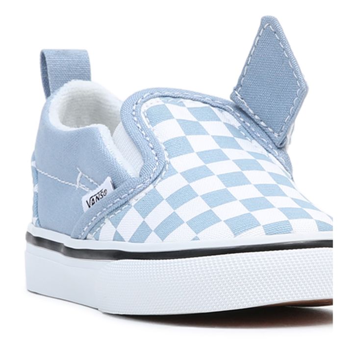 Checkered Slip-On Velcro Shoes | Light Blue- Product image n°4