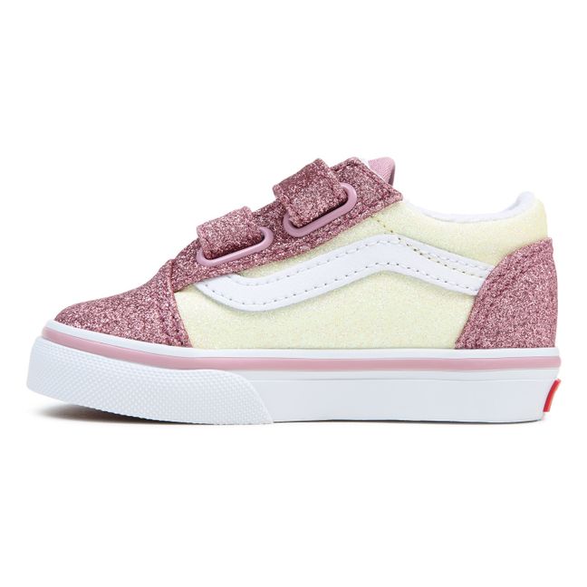 Old Skool Glitter Velcro Sneakers | Pink