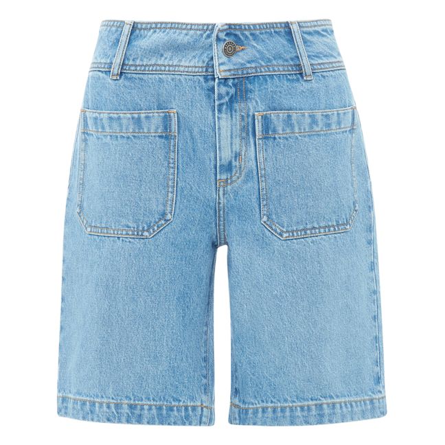 Vico Recycled Cotton Denim Bermuda Shorts Azul