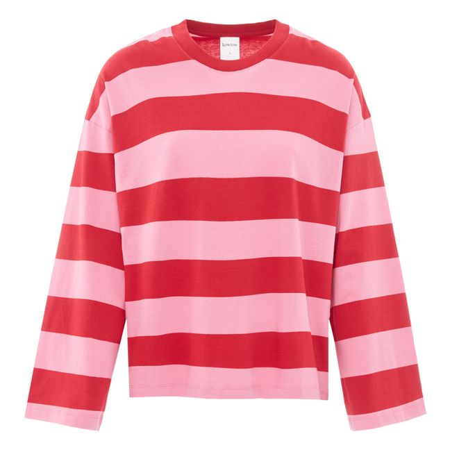 Organic Cotton Boxy Striped T-shirt Red