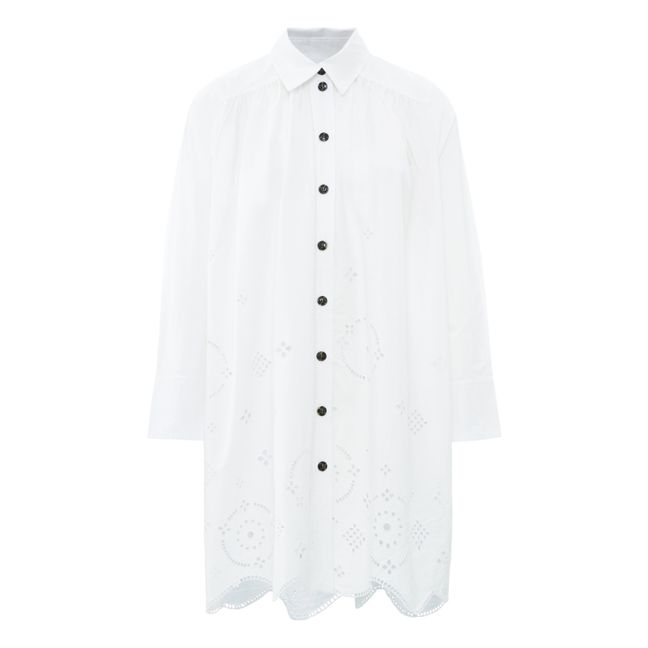 Broderie Anglaise Organic Cotton Dress Weiß