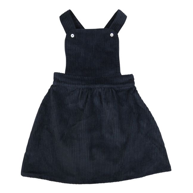 Organic Cotton Corduroy Apron Dress | Navy blue