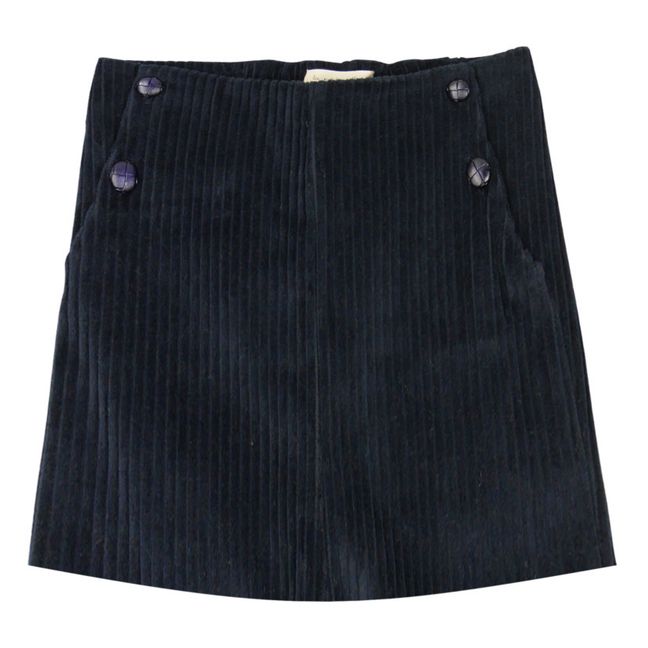 Organic Cotton Corduroy Skirt Navy blue