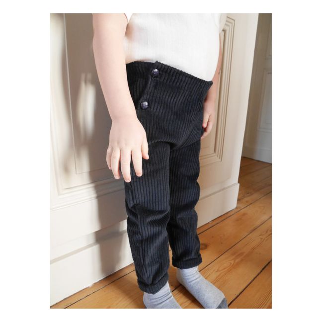 Pantaloni in velluto a costine in cotone bio  | Blu marino