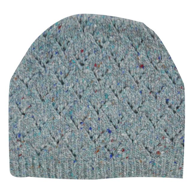 Losange Recycled Wool Bonnet | Marled blue