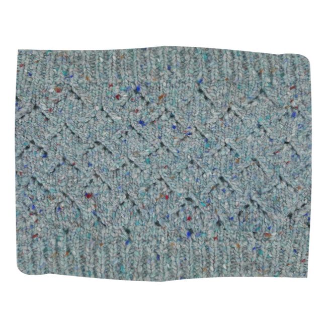 Snood Laine Recyclée Losange | Bleu chiné