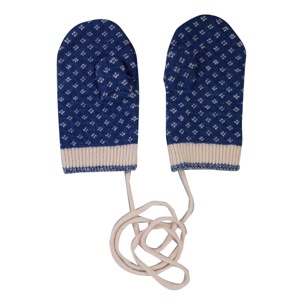 Recycled Wool and Organic Cotton Jacquard Mittens | Royal blue- Product image n°0