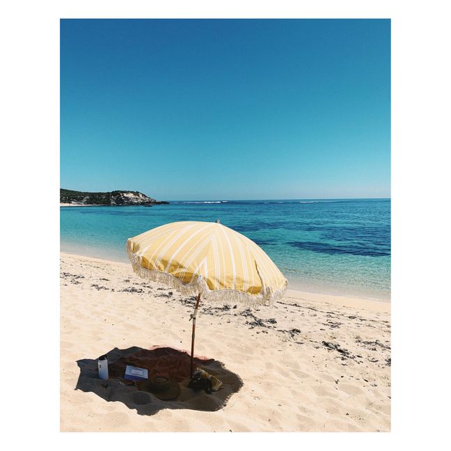 Premium Fringe Beach Umbrella Yellow