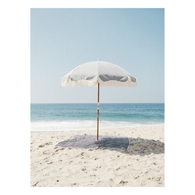 Premium Sonnenschirm mit Fransen | Navy
