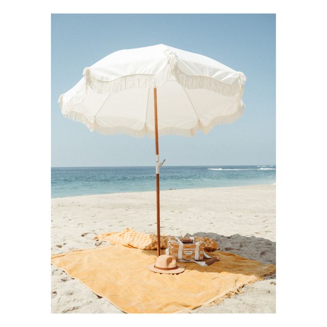 Premium Fringe Beach Umbrella | White