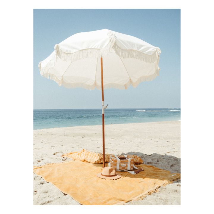 Premium Sonnenschirm mit Fransen | Weiß- Produktbild Nr. 2