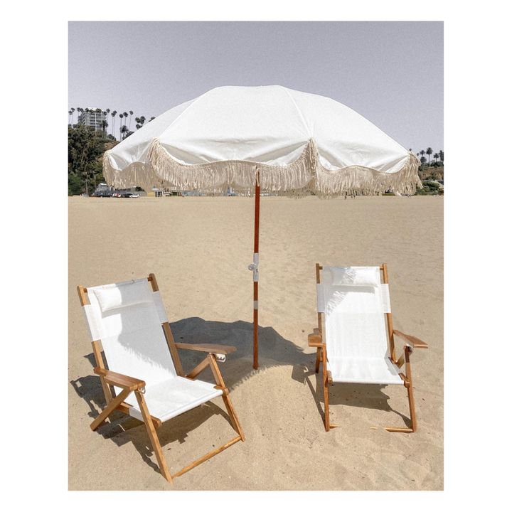 Premium Sonnenschirm mit Fransen | Weiß- Produktbild Nr. 3