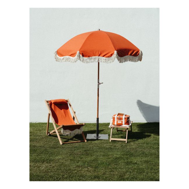 Premium Fringed Beach Umbrella Rot