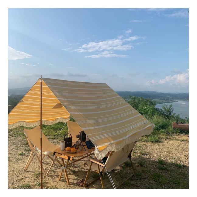 Premium Fringe Beach Tent | Yellow