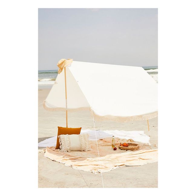 Tente de plage frangé Premium Blanc