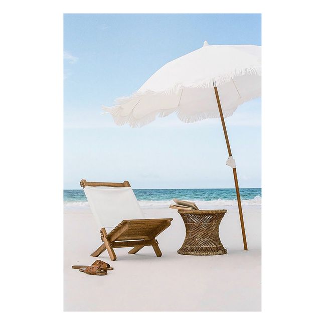 Parasol con flecos Holiday | Blanco