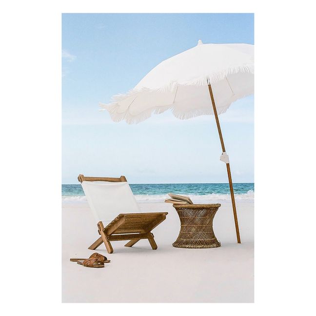 Holiday Sonnenschirm mit Fransen Weiß