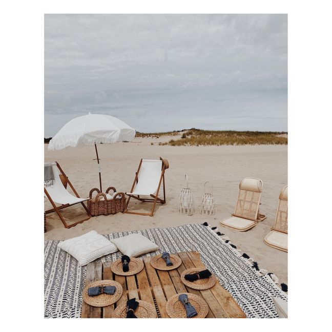 Holiday Fringe Beach Umbrella White