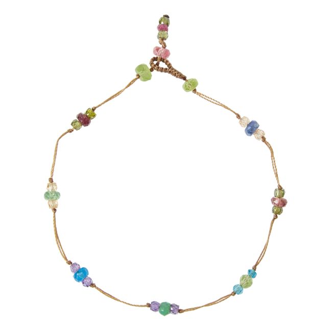 T.Bee Sparkly Natural Stones and Zirconium Mix Bracelet | Tabacco
