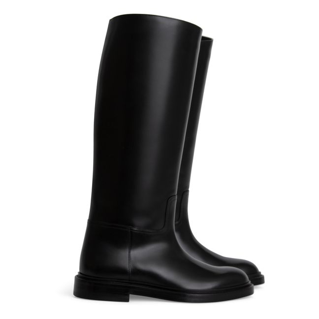 Model 80 Boxed Leather Boots Black